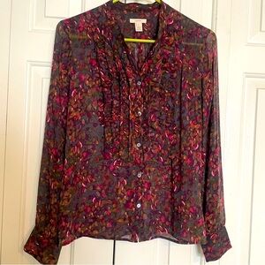 Silk Floral Chiffon Blouse - Multicolor